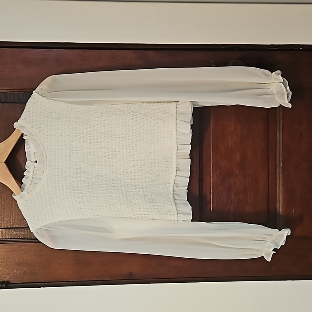 idem ditto cropped blouse M ivory